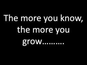 Inspirational quote: knowledge leads to growth.
